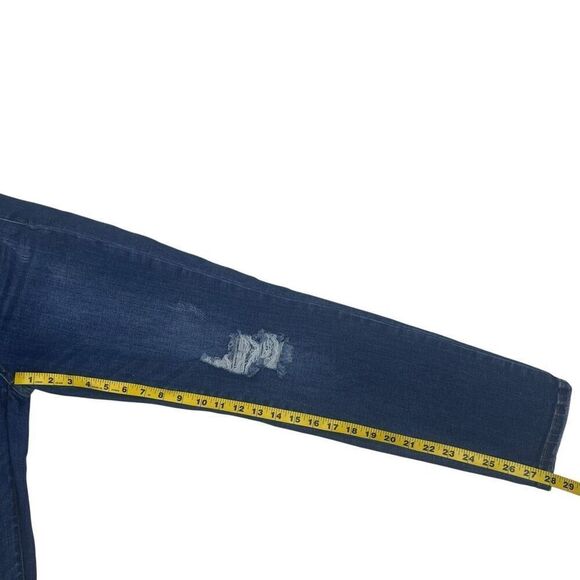 Judy Blue Womens Distressed Slim Straight Jeans Blue Denim Medium Wash Size 5/27 - Picture 10 of 16